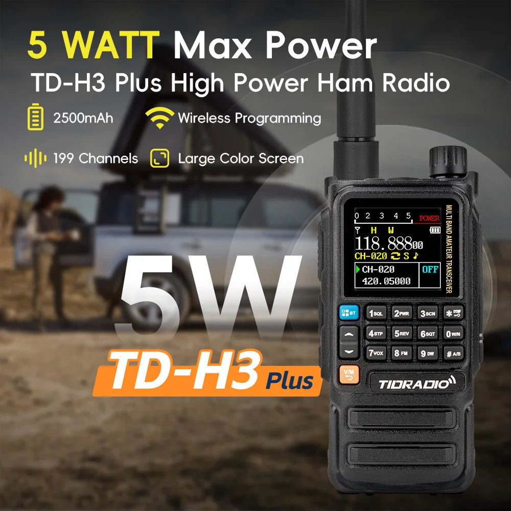 TIDRADIO H3 Plus Global Walkie Talkie Repeater Bluetooth Answerphone Air Band Long Range Radio Wireless Programming Three Models