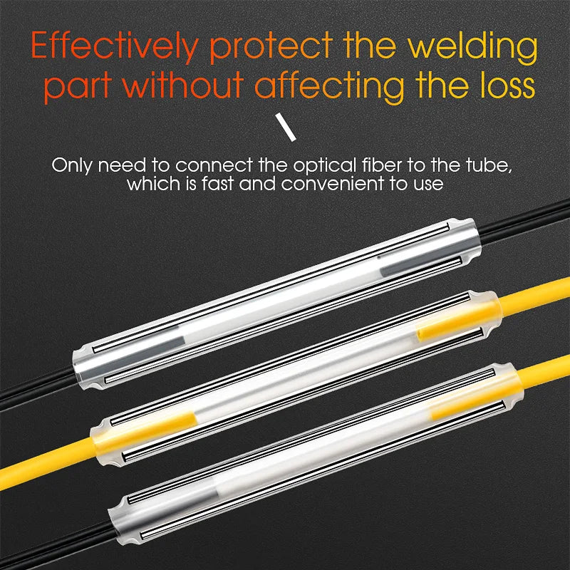 FTTH 60MM Optical Fiber Heat Shrink Tubing Double Needle Coarse Pipe Leather Fiber Optic Cable Hot Melt Fusion Splice Sleeve