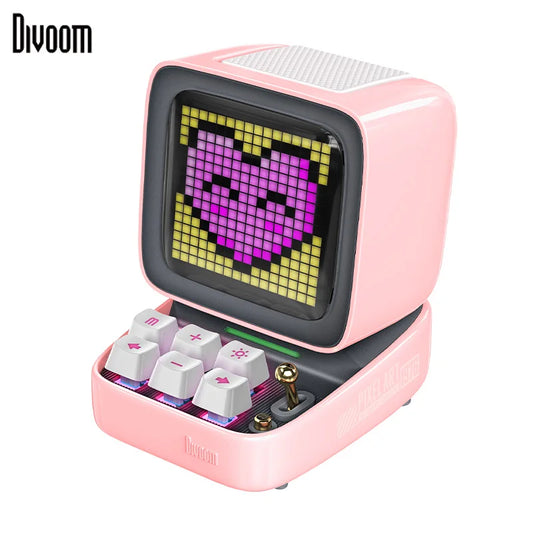 Divoom Ditoo-Pro Retro Pixel Art Bluetooth Portable Speaker Alarm Clock DIY LED Display Board, Cute Gift Home Light Decoration