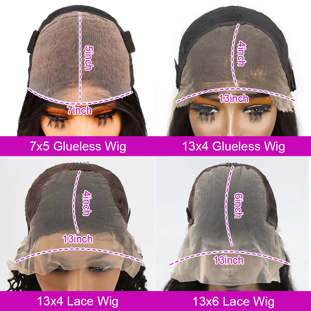 Pre Cut No Glue Water Wave 13x6 Bob Wigs Curly 7x5 Glueless Wig Human Hair Ready To Wear Lace Frontal Wigs For Women Pre Plucked