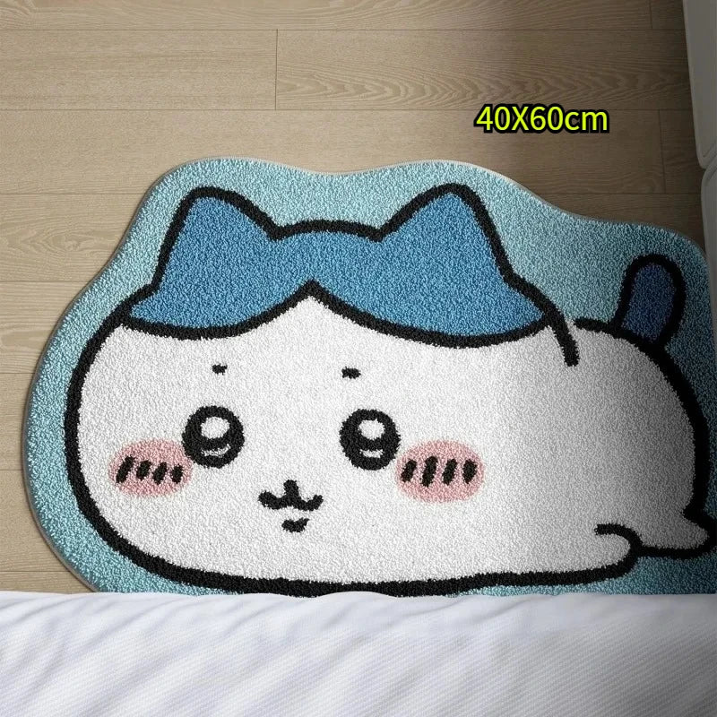 Chiikawa Cartoon Rug Anime Hachiware Usagi Plush Floor Mat Bathroom Non-Slip Carpet Car Cushion Soft Living Room Decor