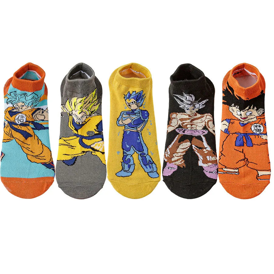 5Pairs BANDAI Men Women Hip Hop Street Style Cartoon Anime Socks Novelty Funny Casual short boat invisible Socks