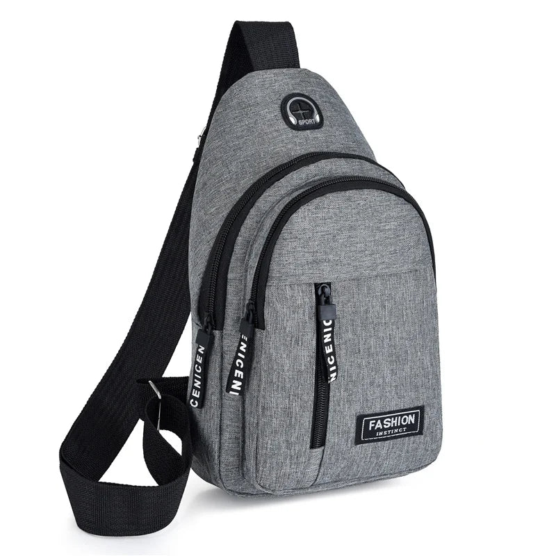 2025 New Multifunctional Chest Bag Men's Fashion Trend Oxford Cloth Shoulder Bag Korean Style Casual Waterproof Messenger Bag