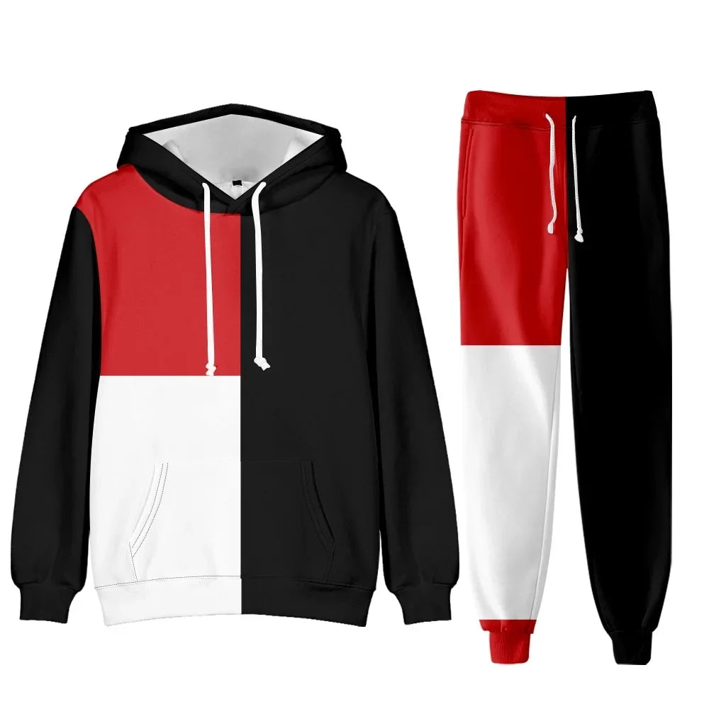 Camouflage Men Hoodie Sets 3D Print Tracksuit Set Man Hoodie + Pants 2pcs Set Outdoor Oversize Casual Men's sportswear clothing