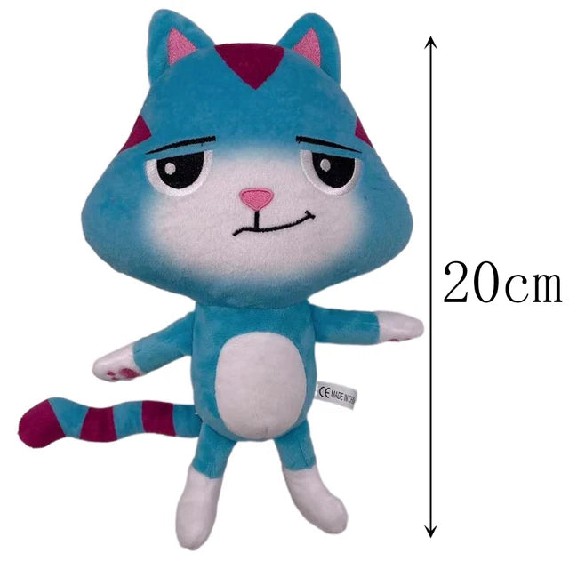 25cm 7-piece Gabby doll house plush toy cartoon stuffed animal mermaid cat mermaid plush doll children's Christmas gift