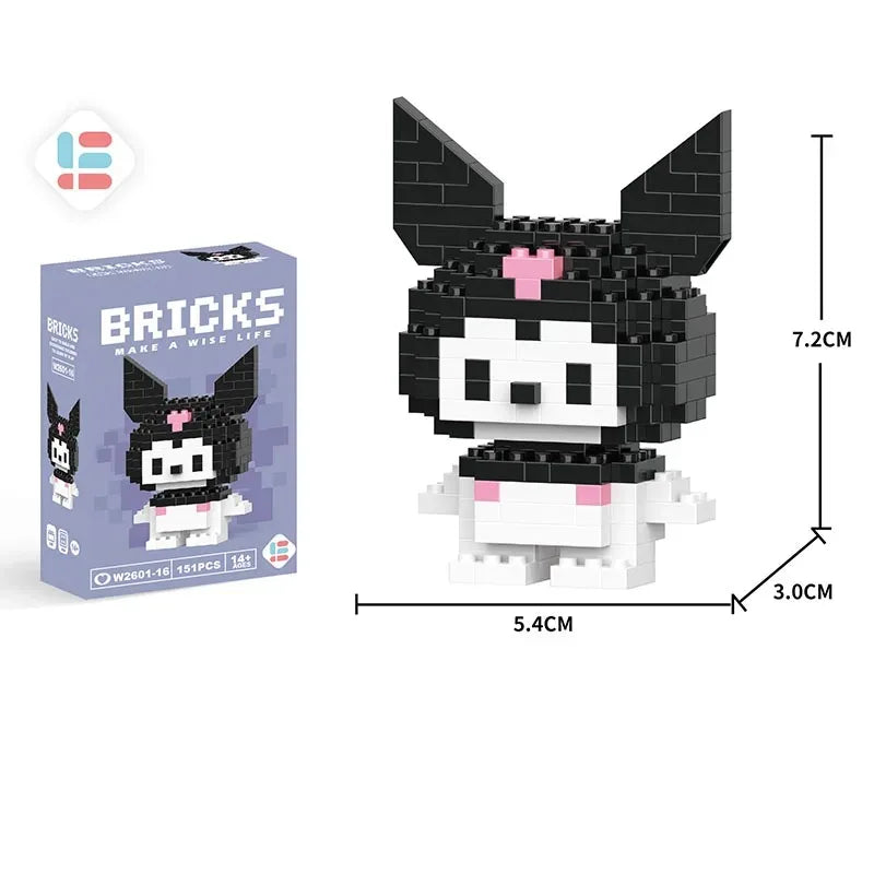 Disney LiLo Stitch Toys Building Blocks  Pikechu lega Anime Cartoon Character Model Building Blocks Toy for children Gift