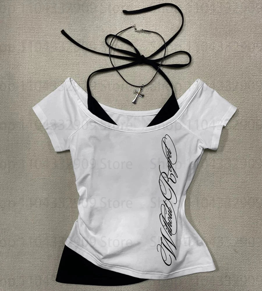 Kawaii Cute Girls pattern Women Clothing Tops Retro Harajuku Long sleeves Streetwear Fashion Y2k Style Print tops 2000s Summer