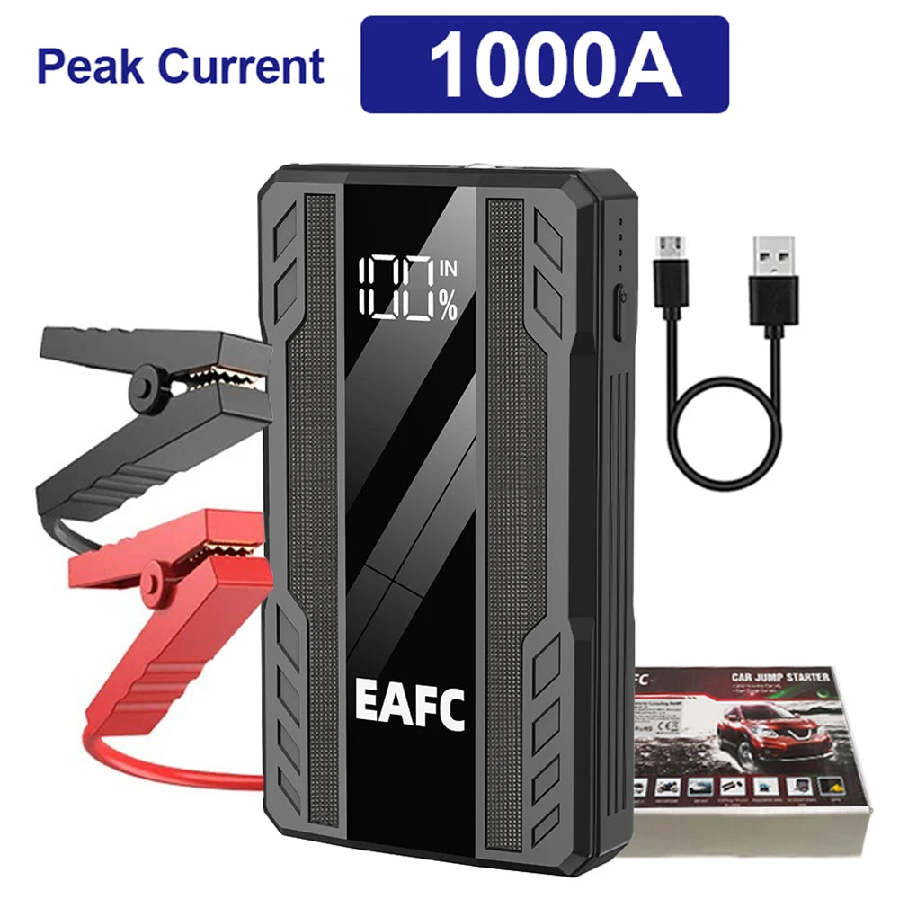 Car Jump Starter 2000A Battery Charger 1200A/1000A Emergency Start-up Lighting Power Bank Car Booster for 12V Vehicles Starting