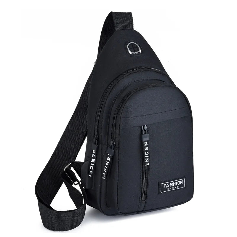 2025 New Multifunctional Chest Bag Men's Fashion Trend Oxford Cloth Shoulder Bag Korean Style Casual Waterproof Messenger Bag