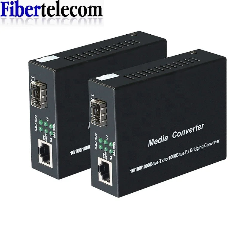 Gigabit SFP LC Multimode Module Fiber to RJ45 Ethernet Media Converter Fiber Optic Transceiver with 1.25G SFP LC Module
