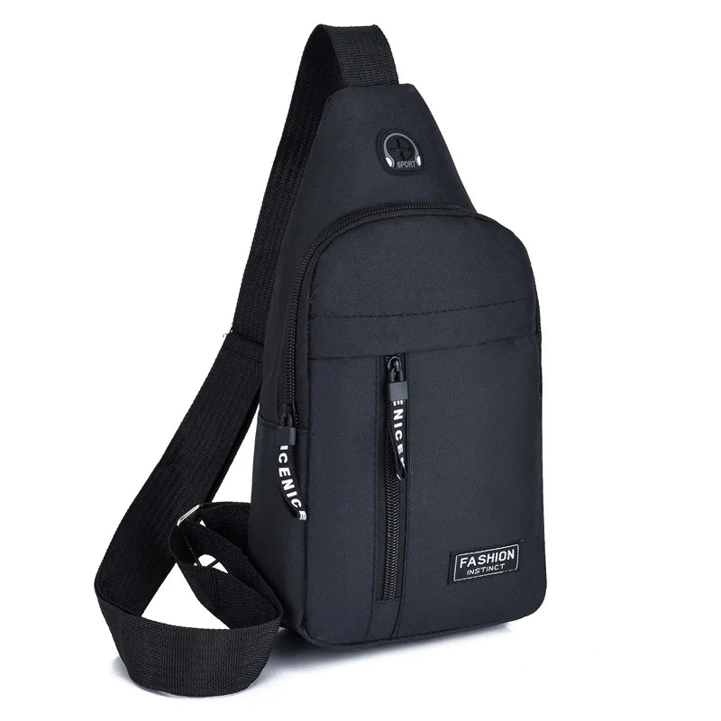 2025 New Multifunctional Chest Bag Men's Fashion Trend Oxford Cloth Shoulder Bag Korean Style Casual Waterproof Messenger Bag