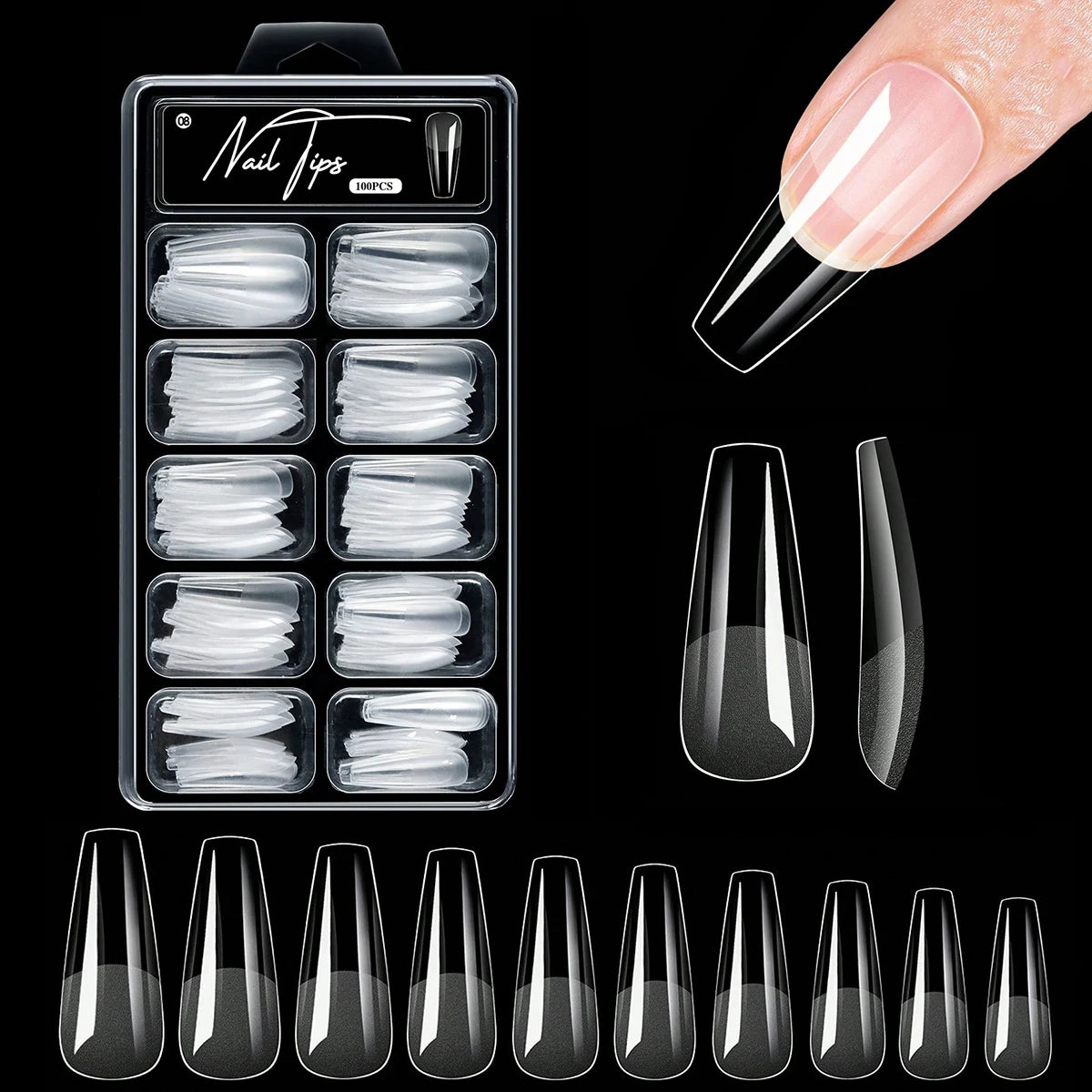 600Pcs Short Almond Nail Tips Soft Gel Nail Tips Full Cover False Nail Tips For Acrylic Nails Manicure Salon Home Press On Nails