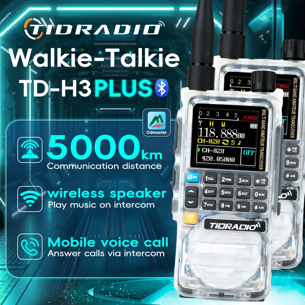 TIDRADIO H3 Plus Global Walkie Talkie Repeater Bluetooth Answerphone Air Band Long Range Radio Wireless Programming Three Models