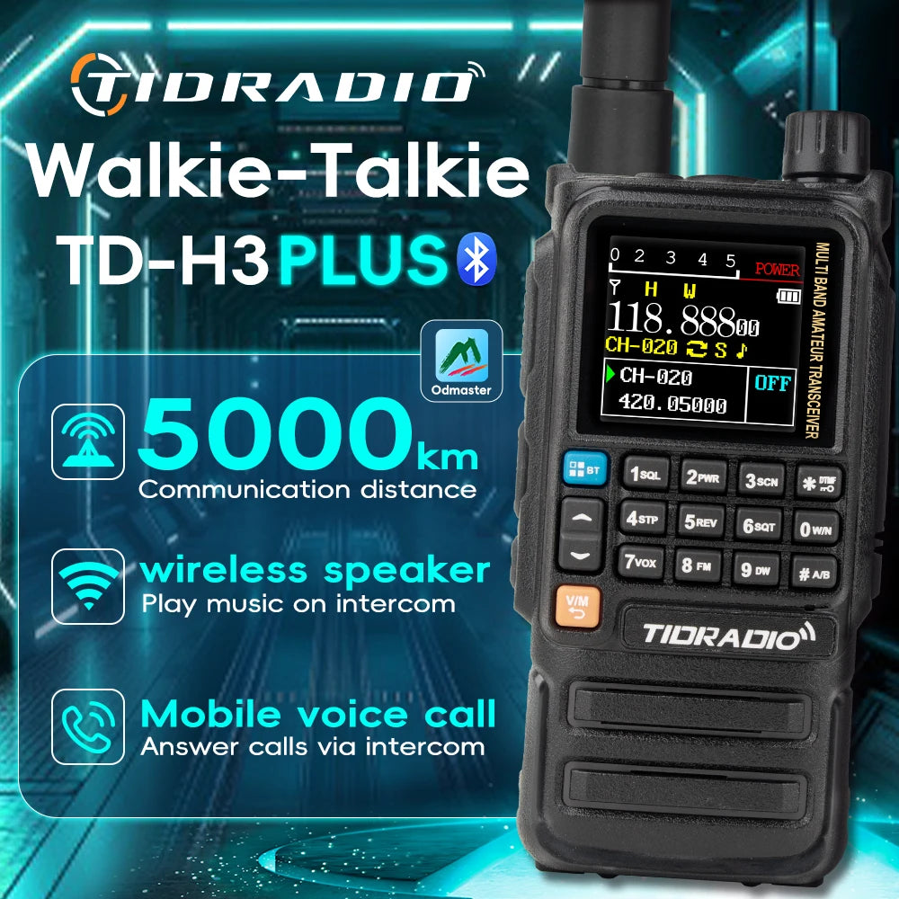 TIDRADIO H3 Plus Global Walkie Talkie Repeater Bluetooth Answerphone Air Band Long Range Radio Wireless Programming Three Models