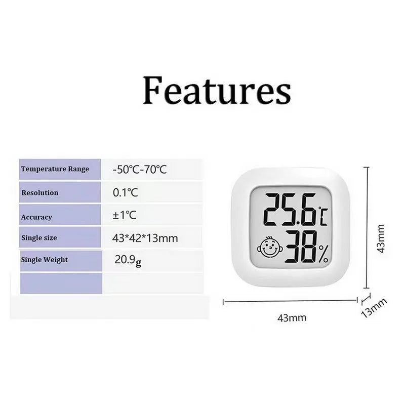 Digital LCD Thermometer Hygrometer Indoor Room Mini Electronic Temperature Humidity Meter Sensor Gauge Weather Station for Home