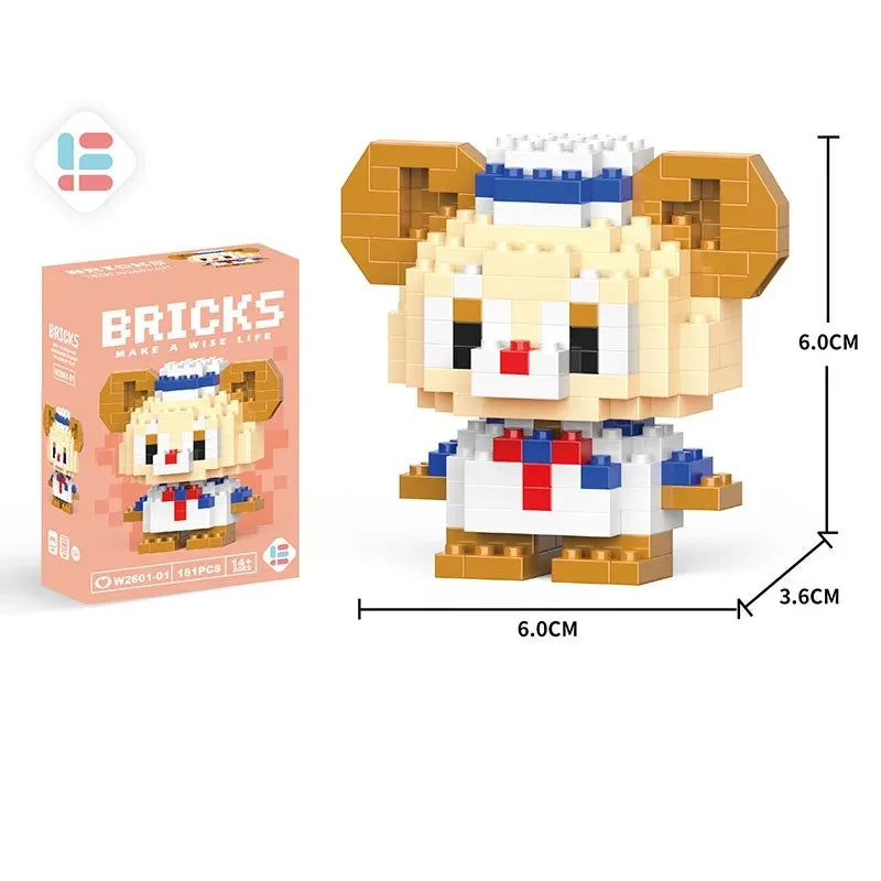 Disney LiLo Stitch Toys Building Blocks  Pikechu lega Anime Cartoon Character Model Building Blocks Toy for children Gift