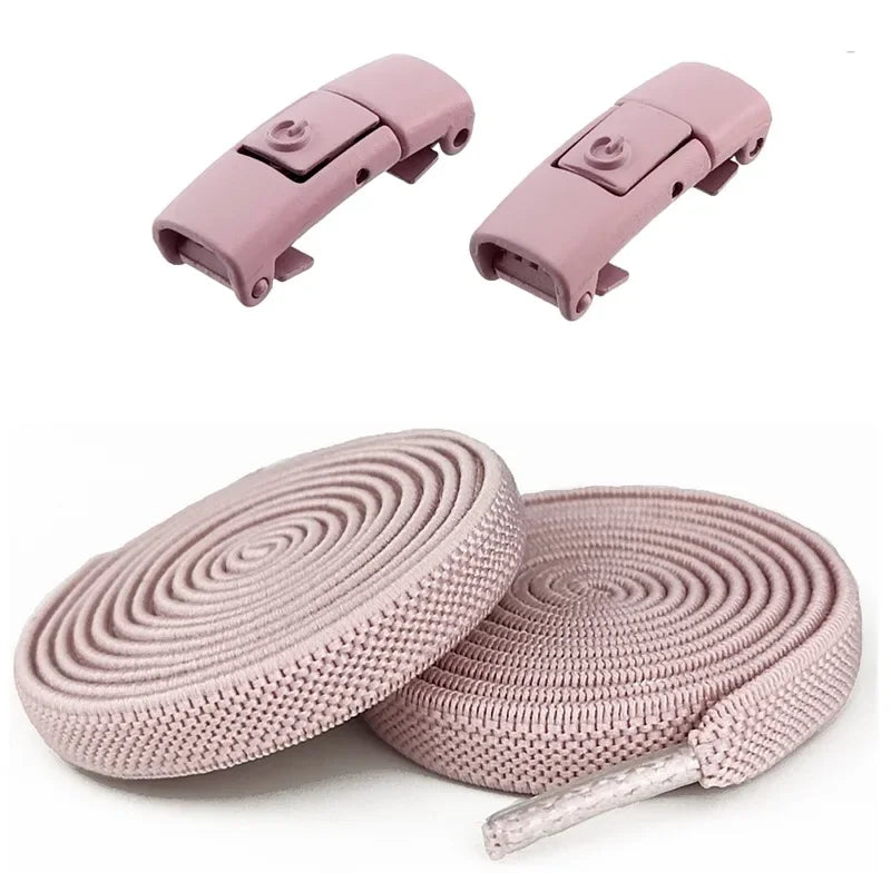 No Tie Shoe Laces Press Lock Shoelaces Without Ties Elastic Laces Sneaker Kids Adult 8MM Widened Flat Shoelace for Shoes