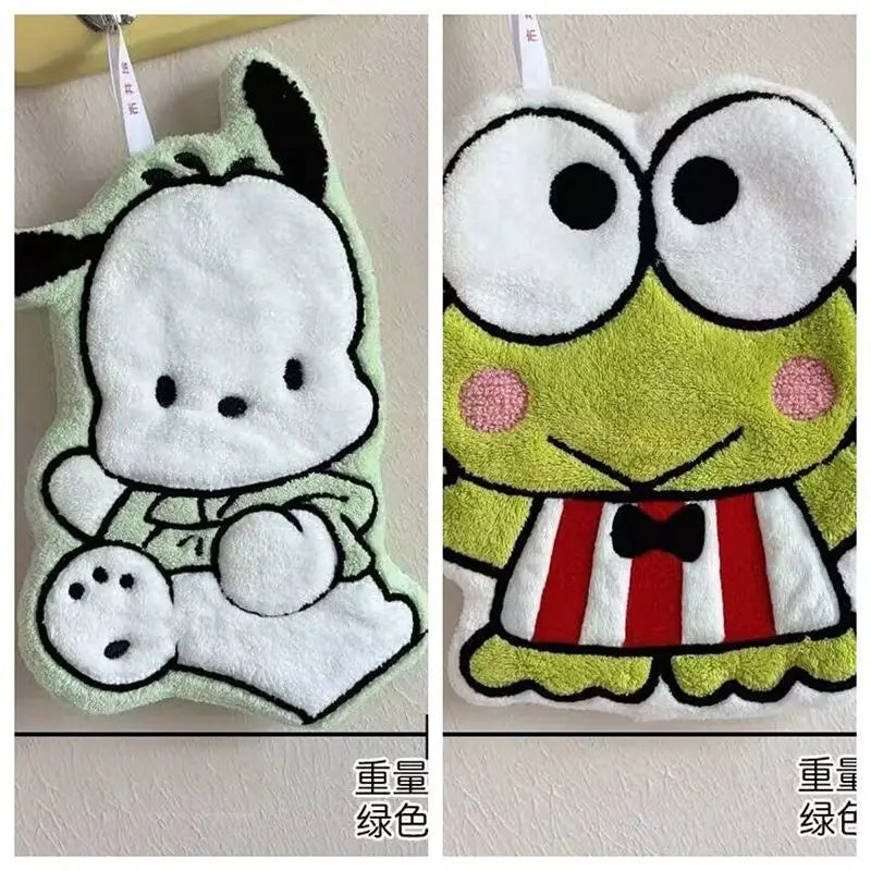 Hello Kitty My Melody Pochacco Cartoon Kawaii Hand Towel Water-Absorbent Coral Fleece Kitchen Decor Quick-Drying Kids Towel Gift