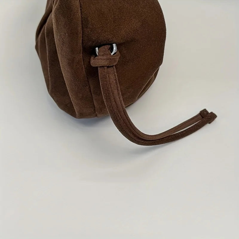 Retro Suede Leopard Print Saddle Bag for Women, Trendy Autumn and Winter Fashion, Underarm Bag, Large Capacity Handbag
