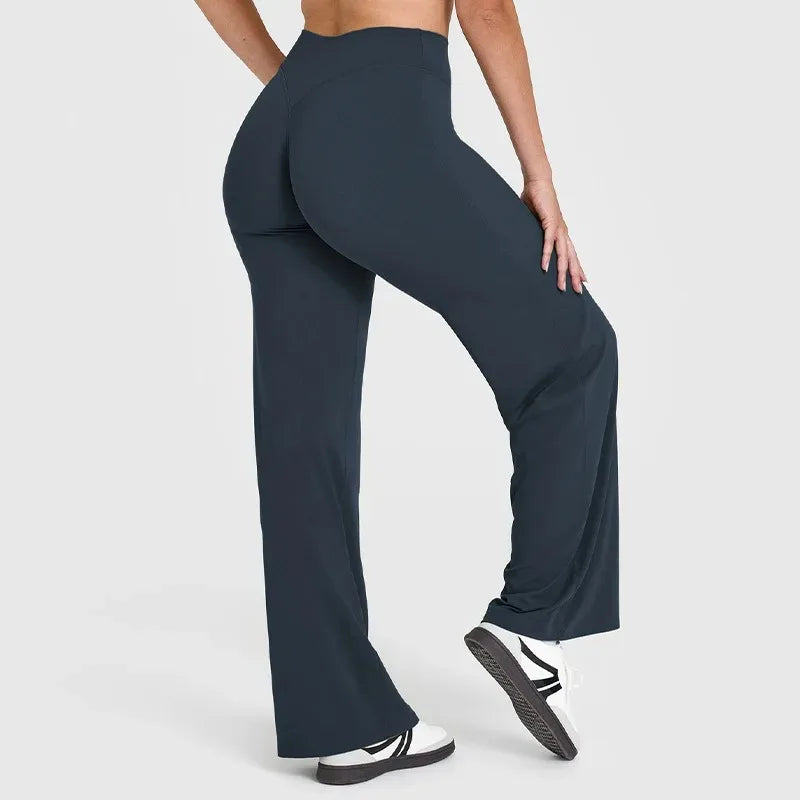 STOUREG Sport Trousers Straight-Leg Pants Ultra Soft Butter Fabric Women's Mid-Waist Yoga Pants GYM Naked Feel Pilates Running