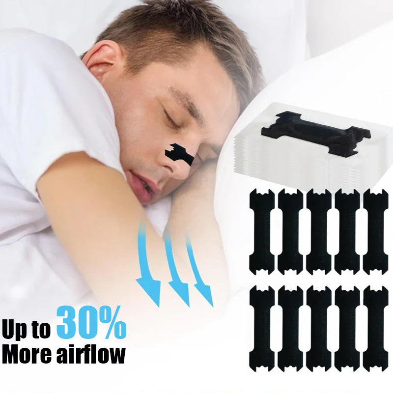60/30/10PCS Black Nose Strips Extra Strength Nasal Strips Better Sleeping Non-Invasive Anti Snoring Strips for Adult and Child