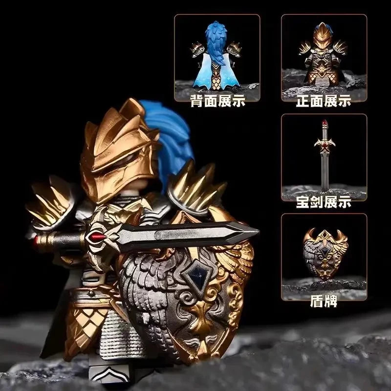 Medieval Round Table Knights Assemble Compatible Bricks Berserk Guts Puzzle Action Figures Model Building Blocks Doll Toy Gifts