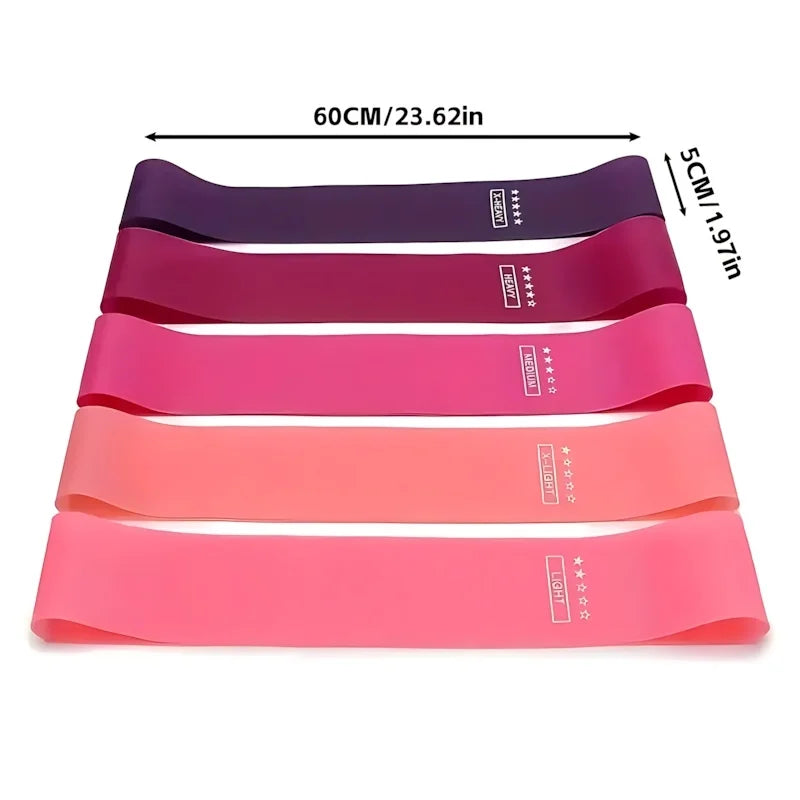 5PCS Portable Resistance Bands Set, Elastic Workout Bands for Strength Training, Yoga, Pilates & Gym