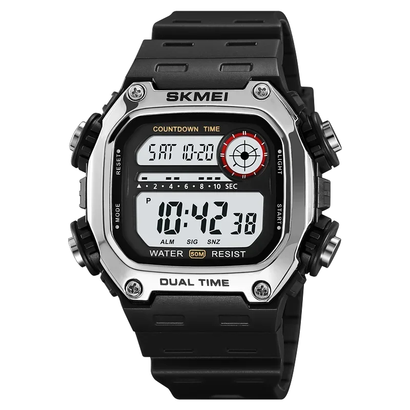 SKMEI Back Light Dightal Countdown Sport Watches Mens Fashion 5Bar Waterproof Stopwatch Wristwatch Alarm montre homme 2126