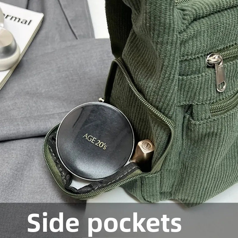 Women Corduroy Crossbody Bag Large Capacity Multi Pocket Fashion Tote Shoulder Bag Satchel Casual Handbag