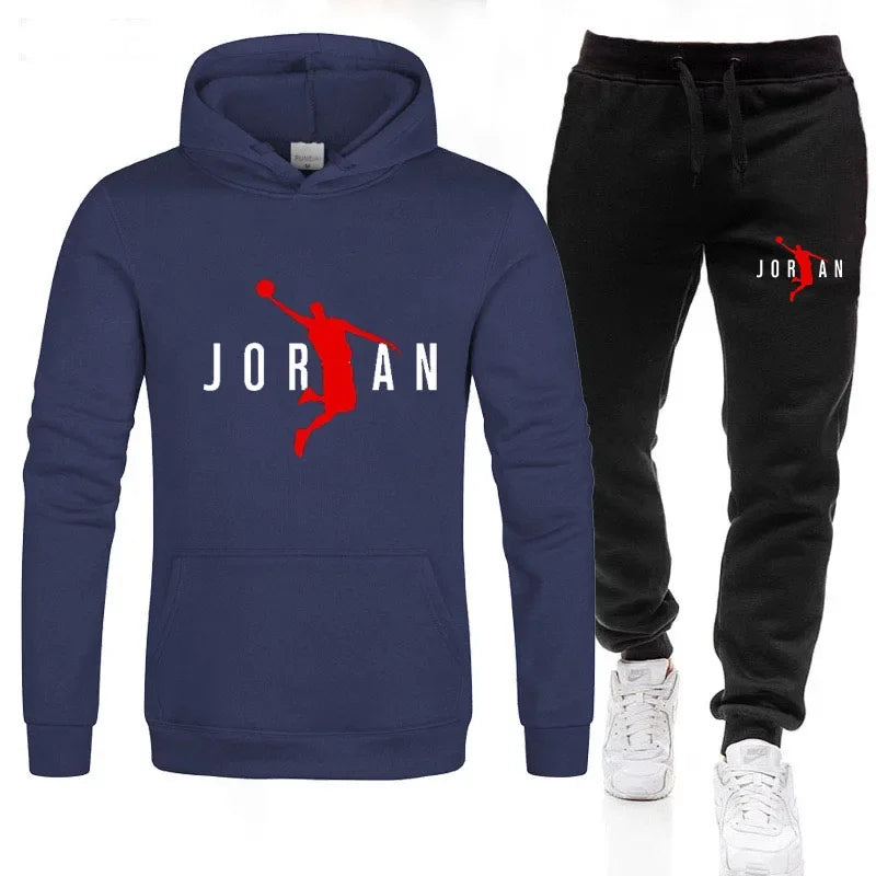 2025 Men's Fitness Jogging Casual sportswear Set, Spring and Autumn fashion hoodie + sports Pants two-piece set