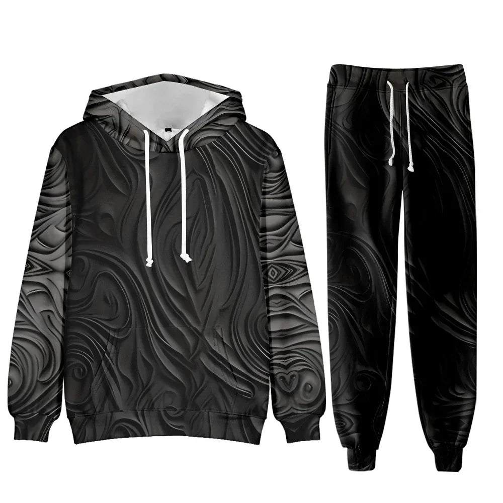 Camouflage Men Hoodie Sets 3D Print Tracksuit Set Man Hoodie + Pants 2pcs Set Outdoor Oversize Casual Men's sportswear clothing