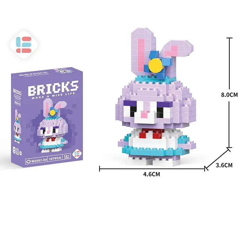 Disney LiLo Stitch Toys Building Blocks  Pikechu lega Anime Cartoon Character Model Building Blocks Toy for children Gift