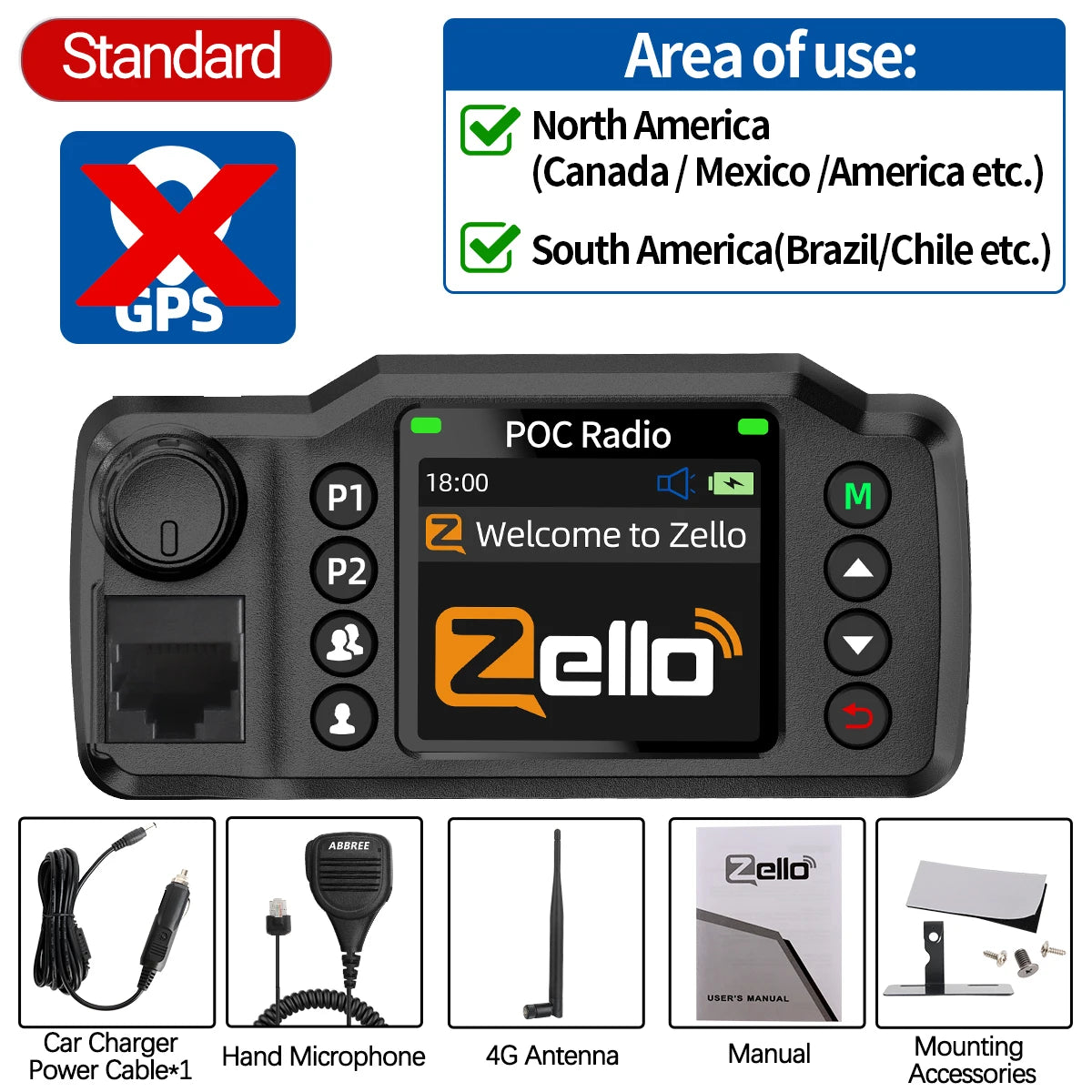 ABBREE GP-8900 Plus Network Car Walkie Talkie Zello Global POC Radio GPS 3/4G Unlimited Distance Dual SIM Card Android Bluetooth