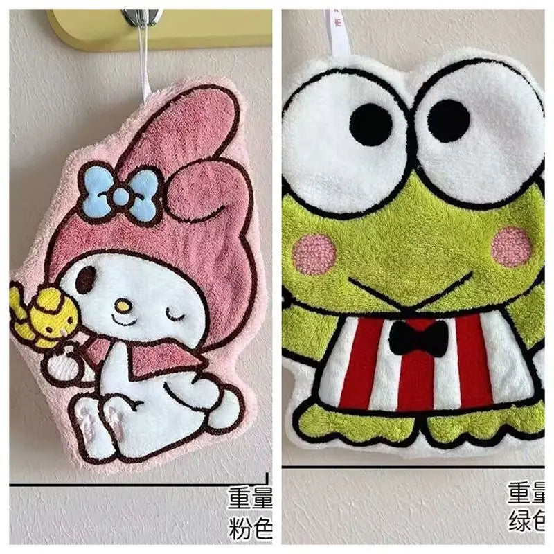 Hello Kitty My Melody Pochacco Cartoon Kawaii Hand Towel Water-Absorbent Coral Fleece Kitchen Decor Quick-Drying Kids Towel Gift