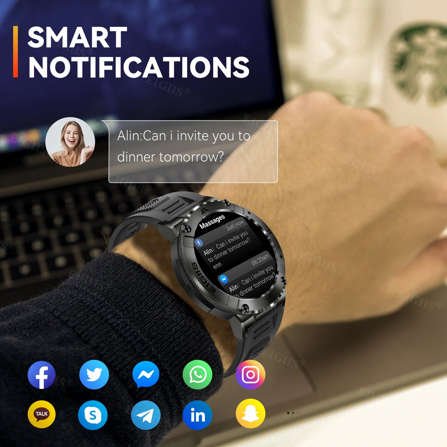 LaNikar Smart Watch Men TFT Display Bluetooth Call Blood Pressure Sport Fitness Health Monitor Custom Dial Waterproof Smartwatch