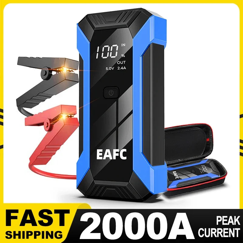 Car Jump Starter 2000A Battery Charger 1200A/1000A Emergency Start-up Lighting Power Bank Car Booster for 12V Vehicles Starting