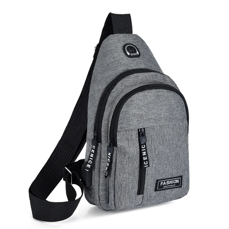 2025 New Multifunctional Chest Bag Men's Fashion Trend Oxford Cloth Shoulder Bag Korean Style Casual Waterproof Messenger Bag