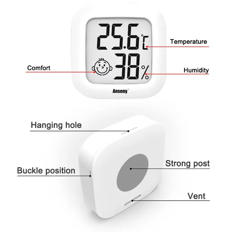 Digital LCD Thermometer Hygrometer Indoor Room Mini Electronic Temperature Humidity Meter Sensor Gauge Weather Station for Home
