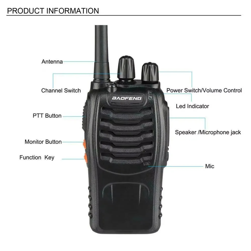2pcs 6pcs 4pcs Wholesale Original Baofeng BF-88E 5km Long Range Walkie Talkie Two Way Radio Channel 16 self-driving travelling